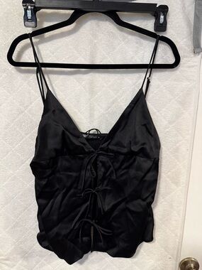 NWT Zara Satin Top with Bows